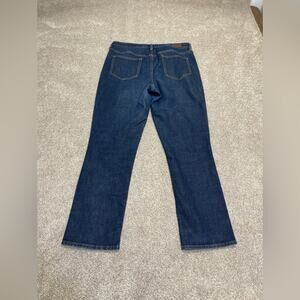 Land’s Ends womens high rise straight jeans sz 14 dark wash stretch blue jeans
